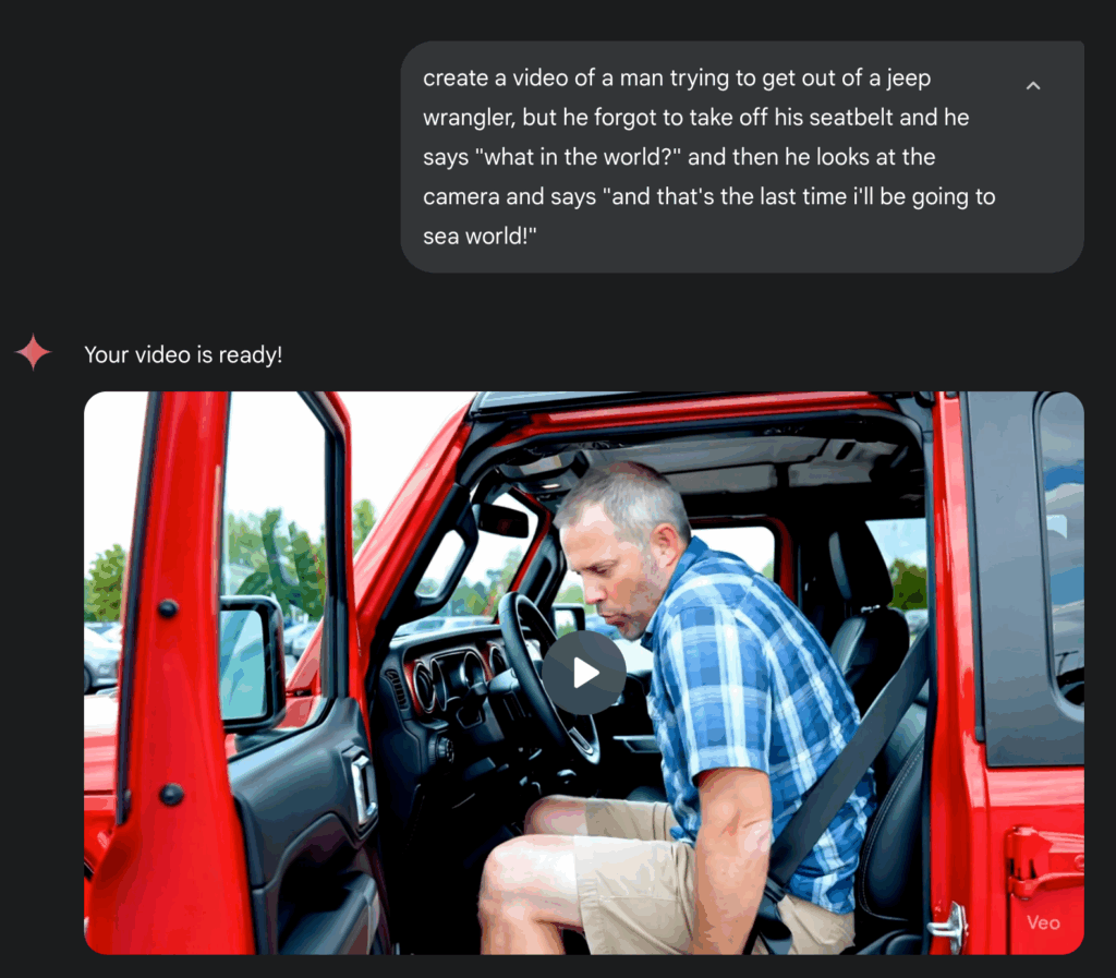 Veo 3 Jeep